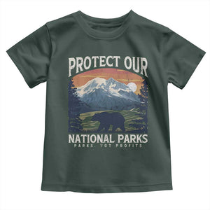 Protect Our National Parks Toddler T Shirt Vintage NPS Bear Mountains TS10 Dark Forest Green Print Your Wear