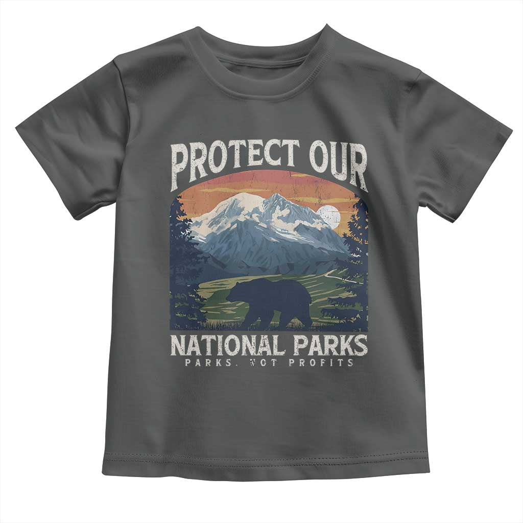 Protect Our National Parks Toddler T Shirt Vintage NPS Bear Mountains TS10 Dark Heather Print Your Wear