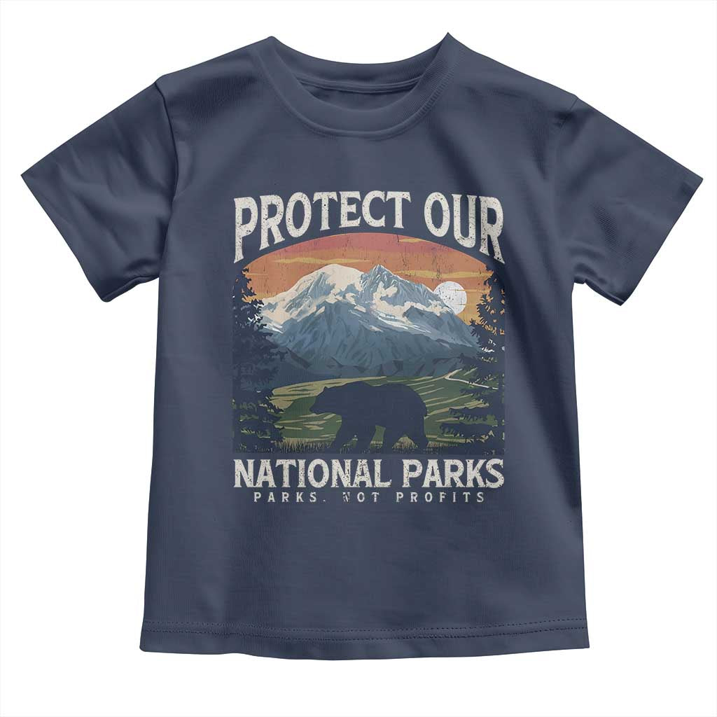 Protect Our National Parks Toddler T Shirt Vintage NPS Bear Mountains TS10 Navy Print Your Wear