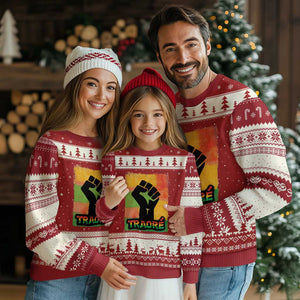 Burkina Faso Ibrahim Traoré Ugly Christmas Sweater TS10 Red Beige Print Your Wear