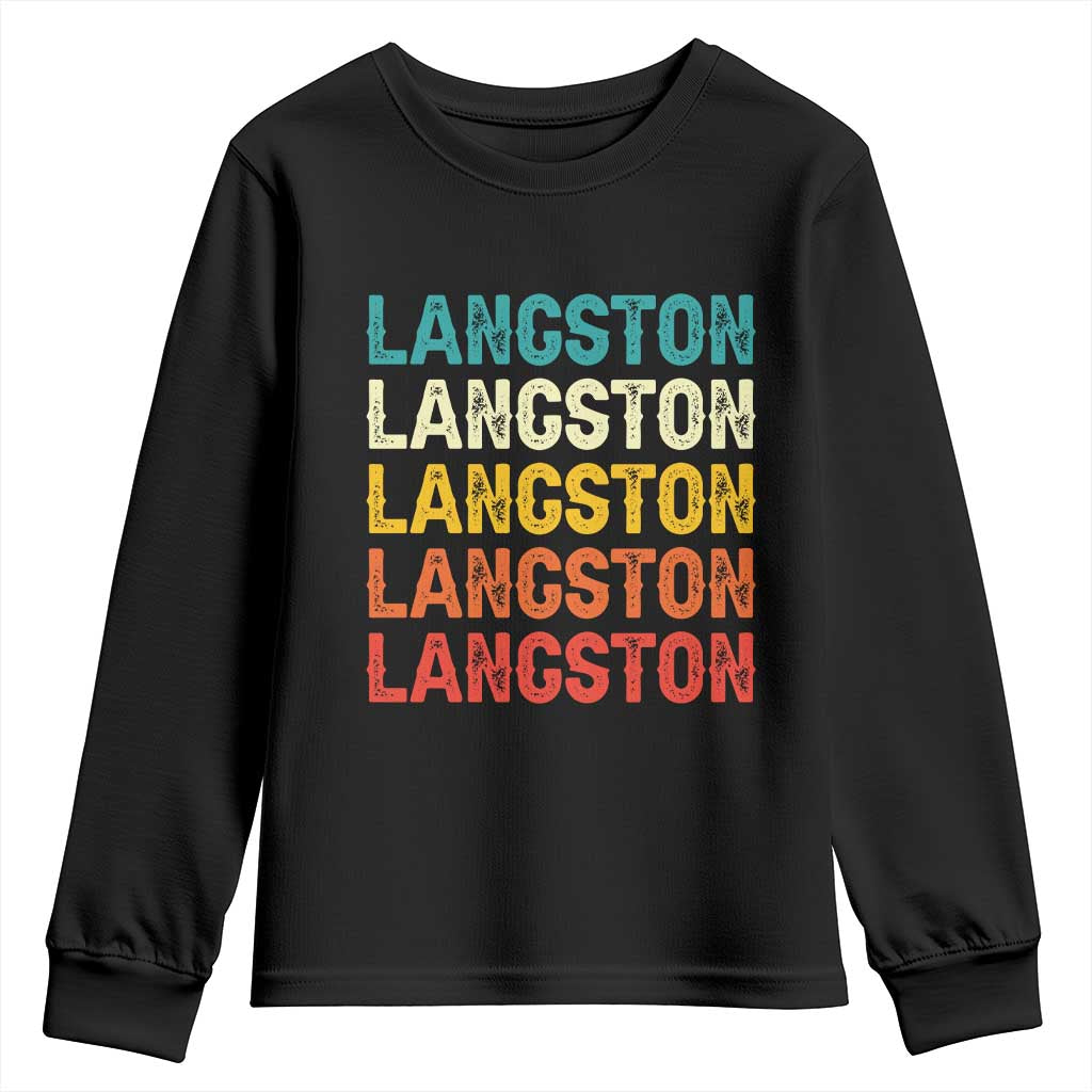 Langston Youth Sweatshirt Oklahoma Retro Vintage City TS10 Black Print Your Wear