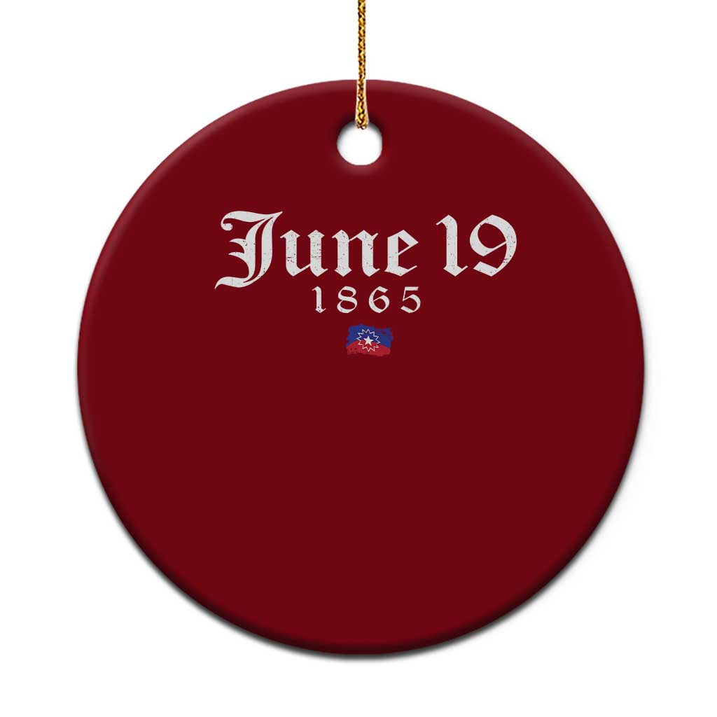 June 19 1865 Juneteenth Flag Ceramic Ornament Celebrating Black Freedom History TS10 1pc Red Print Your Wear
