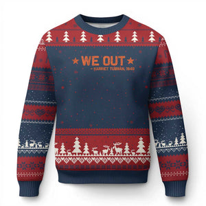 We Out Harriet Tubman Ugly Christmas Sweater 1849 TS10 Navy Red Print Your Wear