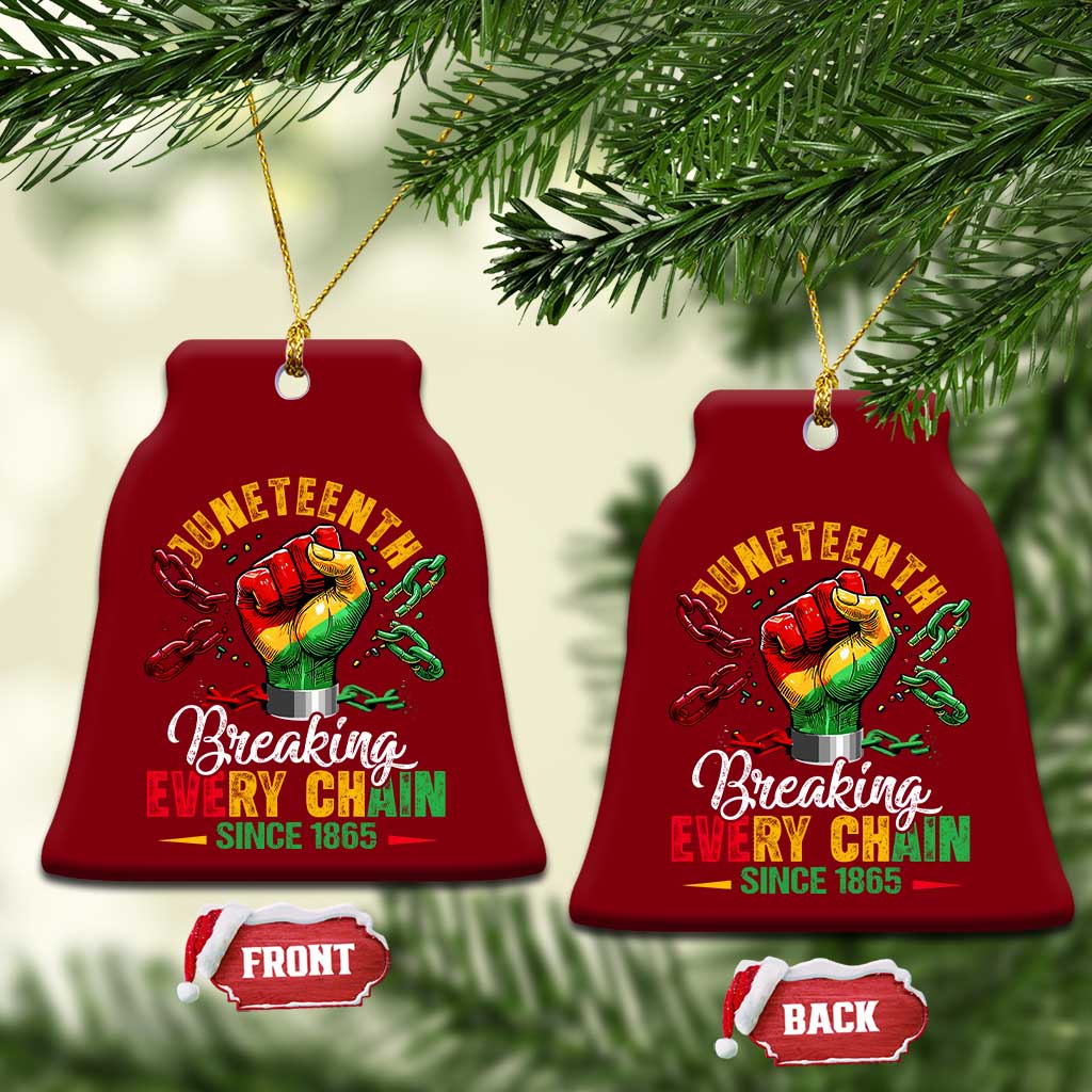 Breaking Every Chain Since 1865 Juneteenth Ceramic Ornament Celebrating Black Freedom TS10 Print Your Wear