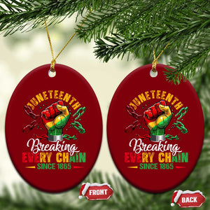 Breaking Every Chain Since 1865 Juneteenth Ceramic Ornament Celebrating Black Freedom TS10 Print Your Wear