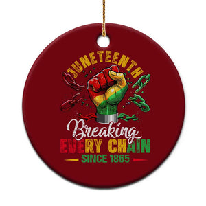 Breaking Every Chain Since 1865 Juneteenth Ceramic Ornament Celebrating Black Freedom TS10 1pc Red Print Your Wear