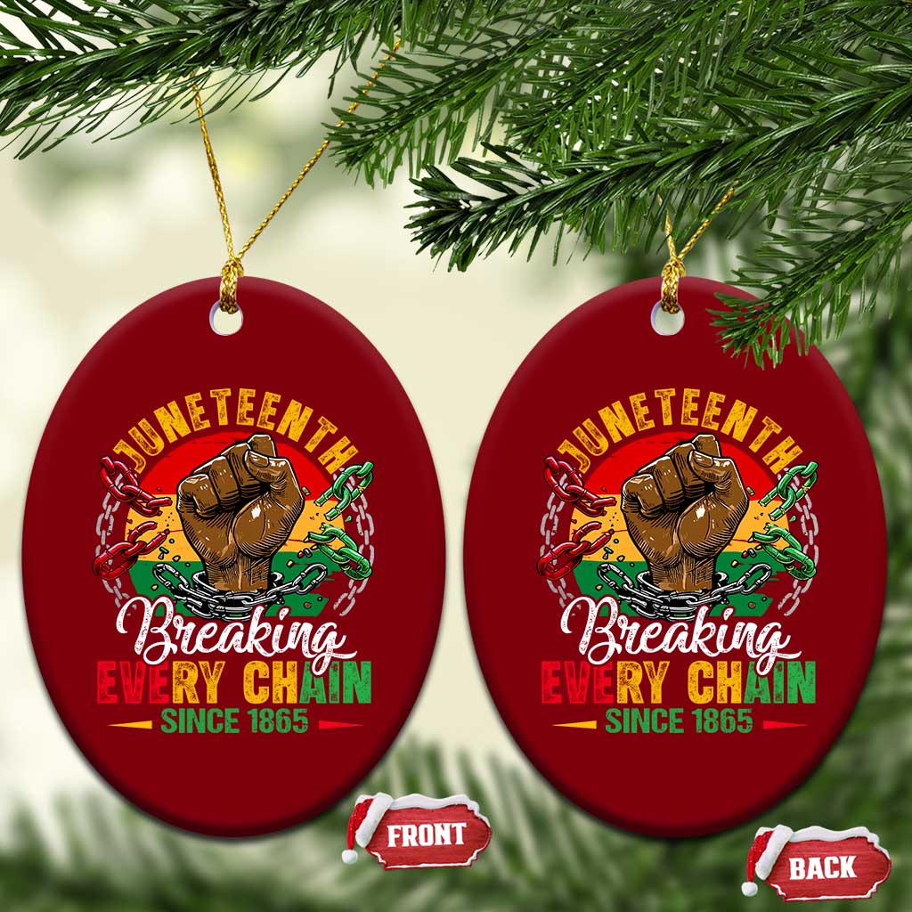 Juneteenth Breaking Every Chain Since 1865 Ceramic Ornament Retro Vintage TS10 Print Your Wear