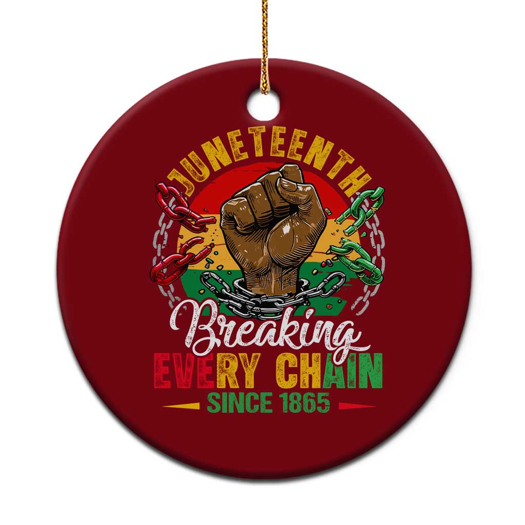 Juneteenth Breaking Every Chain Since 1865 Ceramic Ornament Retro Vintage TS10 1pc Red Print Your Wear