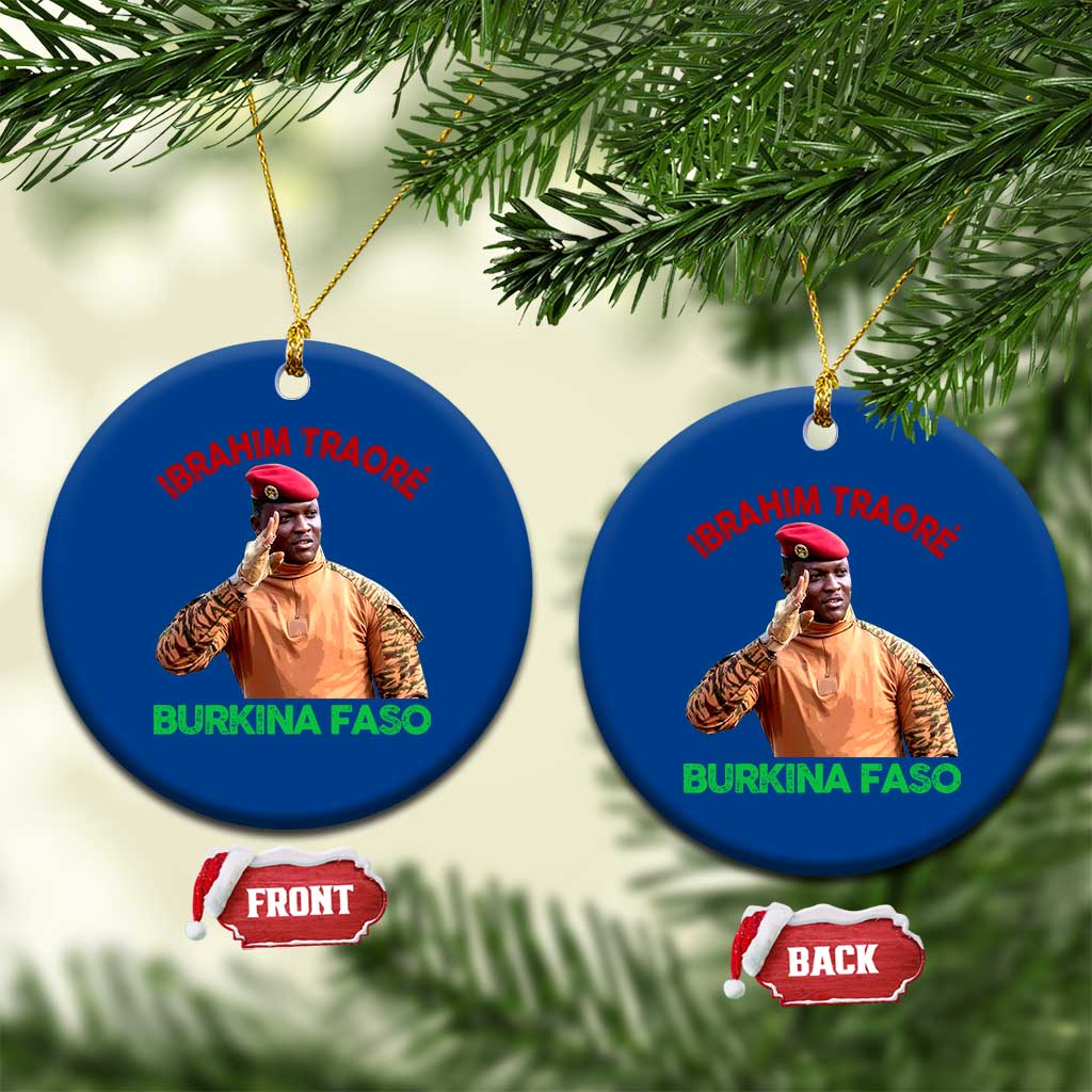 Burkina Faso Ibrahim Traoré Thomas Sankara Ceramic Ornament TS10 1pc Blue Print Your Wear