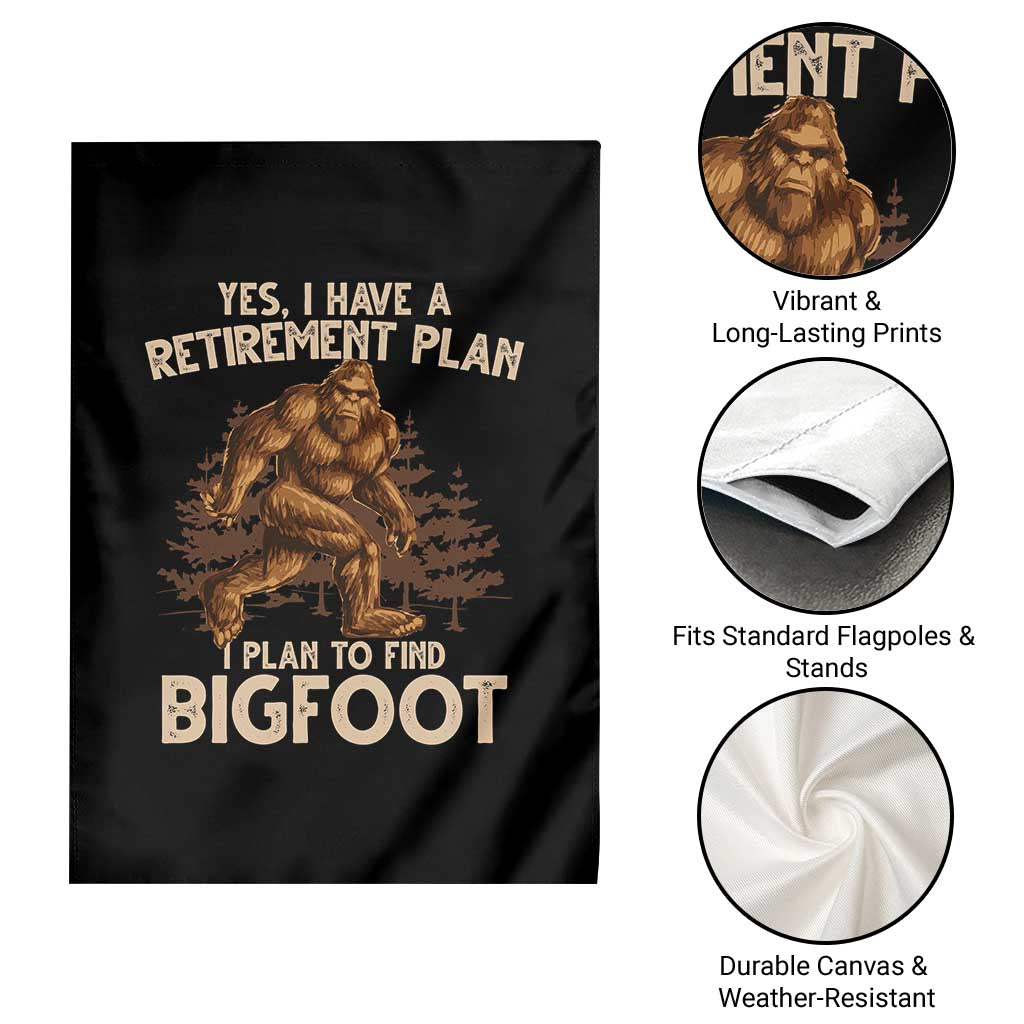 Bigfoot Retirement Plan Garden Flag Funny Saying Sasquatch Research TS10 Print Your Wear