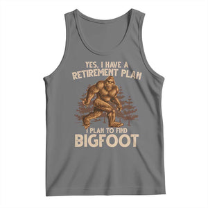 Bigfoot Retirement Plan Tank Top Funny Saying Sasquatch Research TS10 Black Heather Print Your Wear