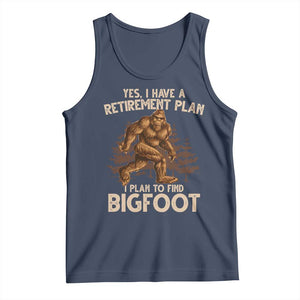 Bigfoot Retirement Plan Tank Top Funny Saying Sasquatch Research TS10 Navy Print Your Wear