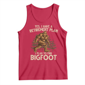 Bigfoot Retirement Plan Tank Top Funny Saying Sasquatch Research TS10 Red Print Your Wear
