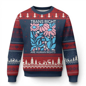Trans Rights Ugly Christmas Sweater Protect Trans Social Justice LGBT TS10 Navy Red Print Your Wear