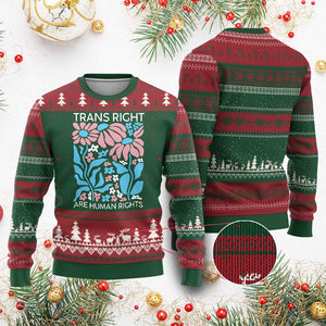 Trans Rights Ugly Christmas Sweater Protect Trans Social Justice LGBT TS10 Red Green Print Your Wear