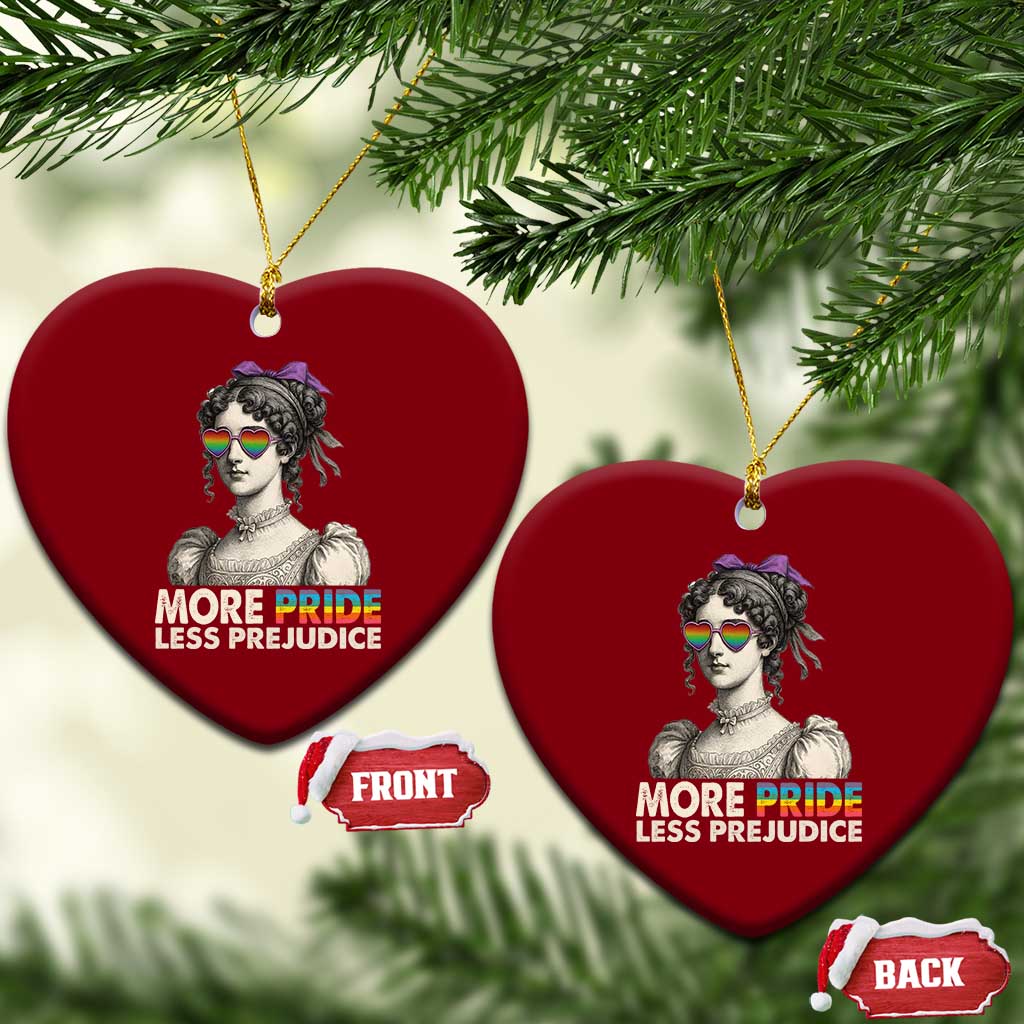 More Pride Less Prejudice Ceramic Ornament LGBTQ Proud Ally Pride Month TS10 Print Your Wear