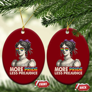 More Pride Less Prejudice Ceramic Ornament LGBTQ Proud Ally Pride Month TS10 Print Your Wear