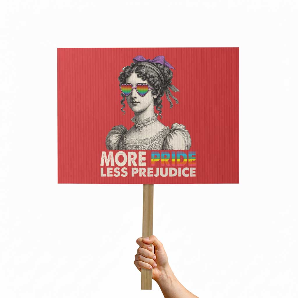 More Pride Less Prejudice Protest Sign LGBTQ Proud Ally Pride Month - Print Your Wear