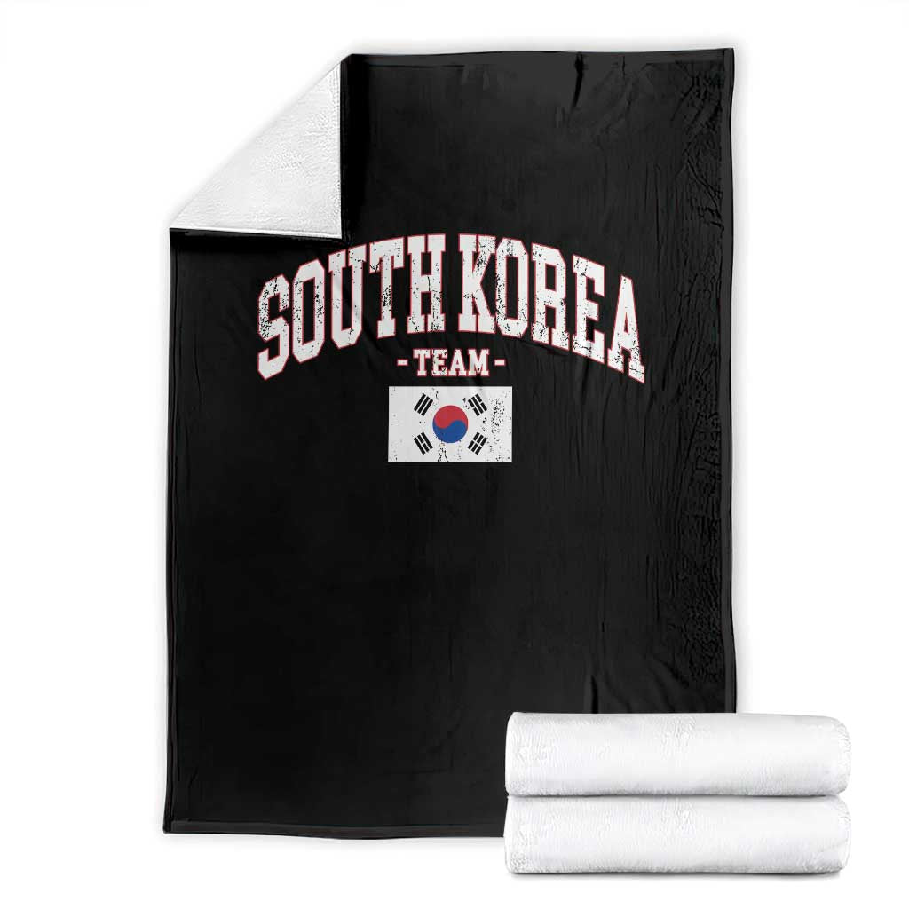 South Korea National Team Throw Blanket Retro Vintage Sport Varsity Korean Flag TS10 Black Print Your Wear