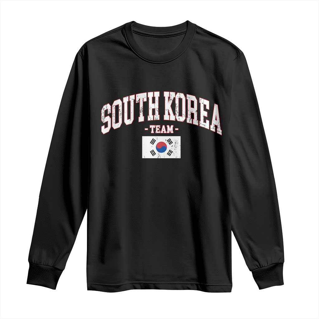 South Korea National Team Long Sleeve Shirt Retro Vintage Sport Varsity Korean Flag TS10 Black Print Your Wear