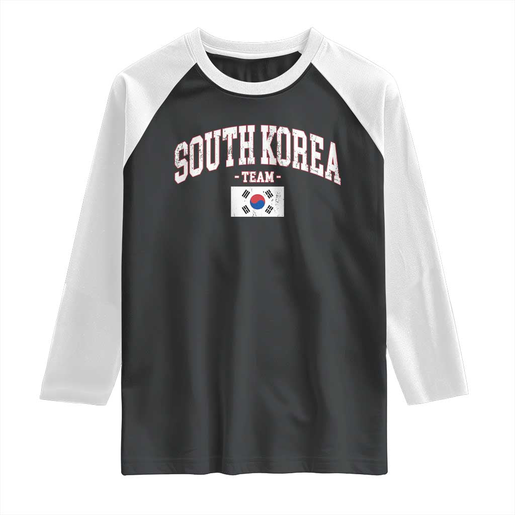 South Korea National Team Raglan Shirt Retro Vintage Sport Varsity Korean Flag TS10 Black White Print Your Wear