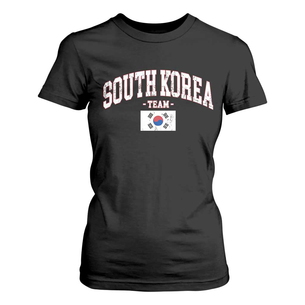 South Korea National Team T Shirt For Women Retro Vintage Sport Varsity Korean Flag TS10 Black Print Your Wear