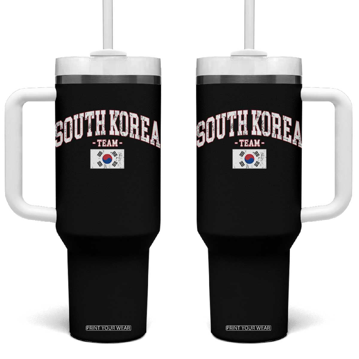 South Korea National Team Tumbler With Handle Retro Vintage Sport Varsity Korean Flag TS10 One Size: 40 oz Black Print Your Wear