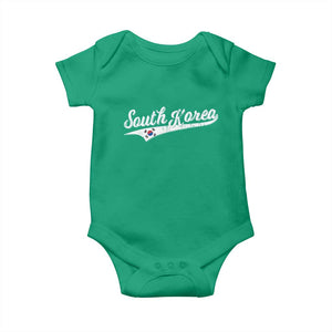 South Korea Baby Onesie Retro Script Sport Korean Flag TS10 Irish Green Print Your Wear