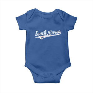 South Korea Baby Onesie Retro Script Sport Korean Flag TS10 Royal Blue Print Your Wear