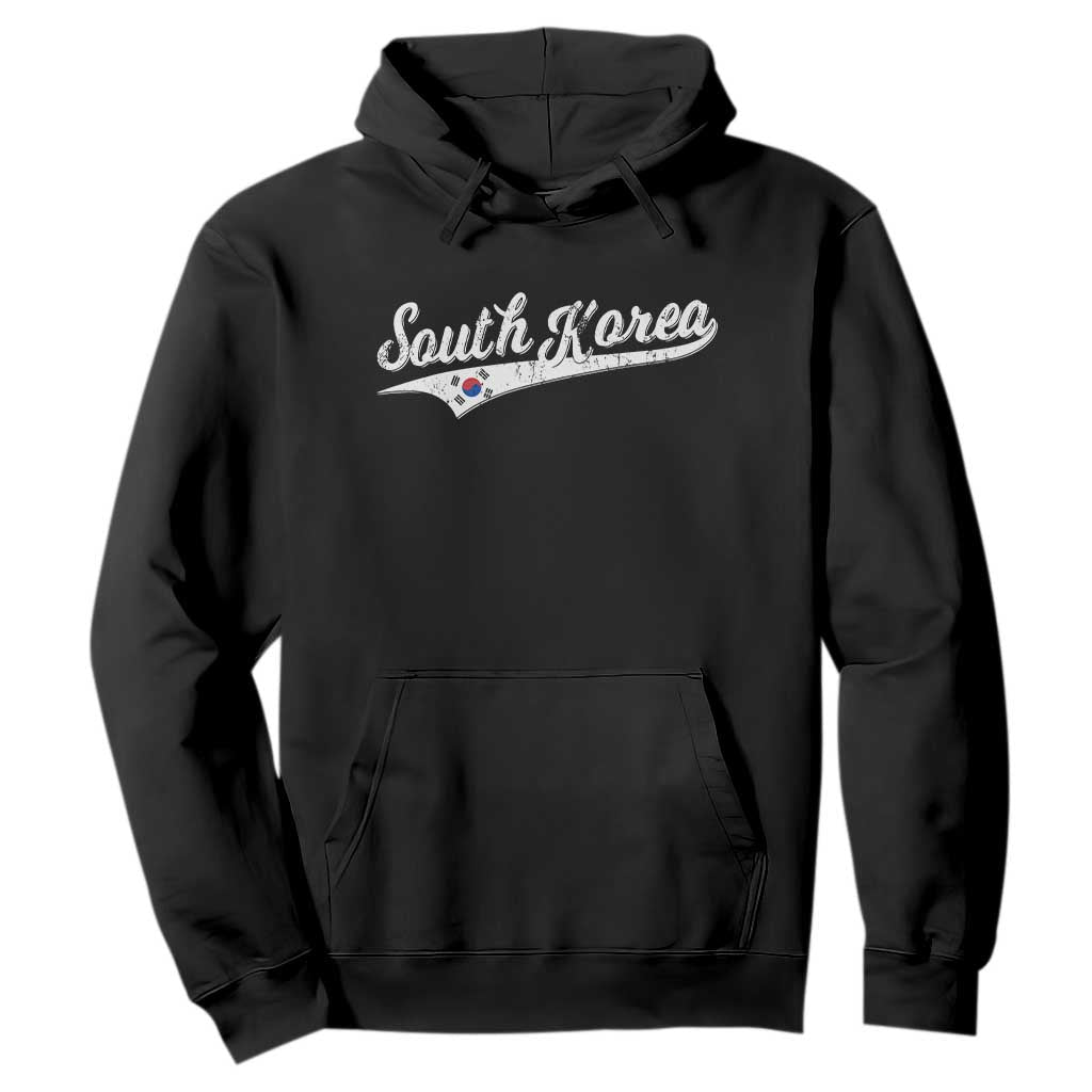 South Korea Hoodie Retro Script Sport Korean Flag TS10 Black Print Your Wear