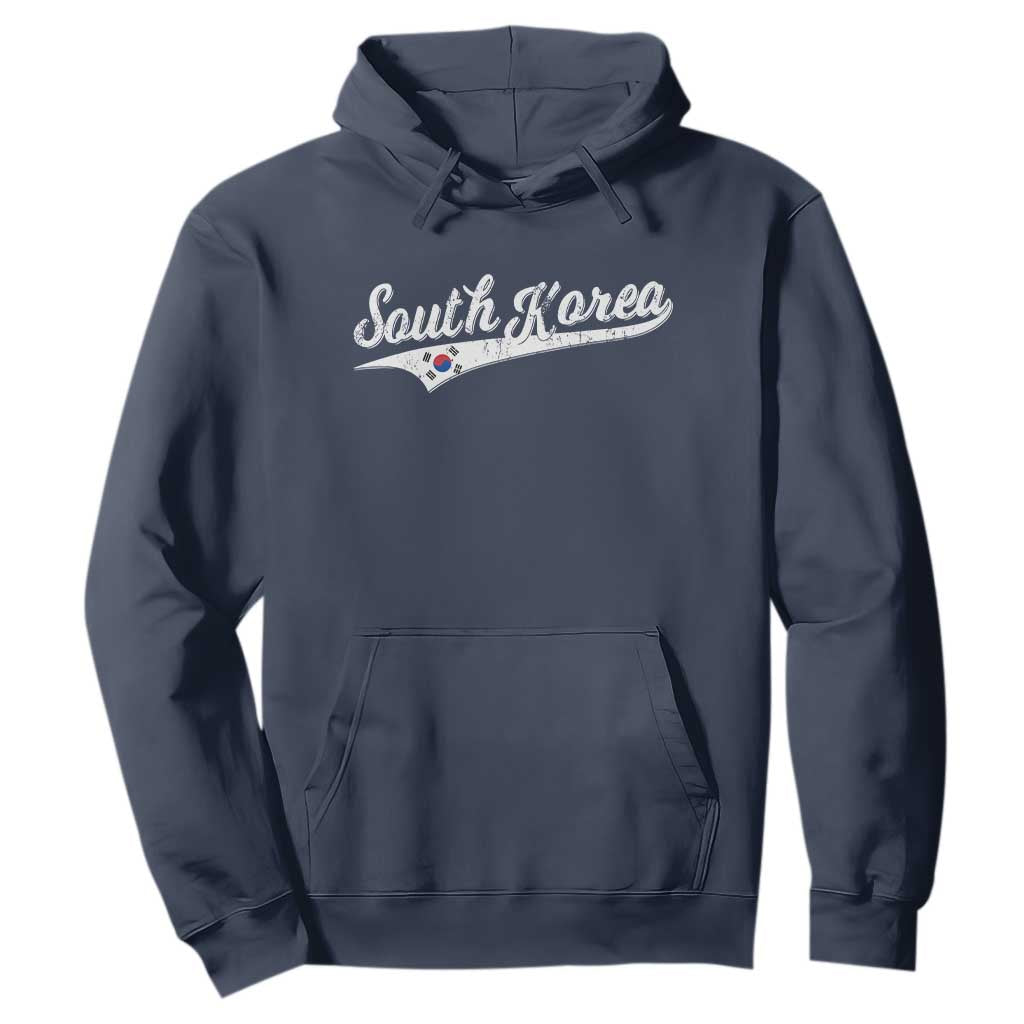 South Korea Hoodie Retro Script Sport Korean Flag TS10 Navy Print Your Wear