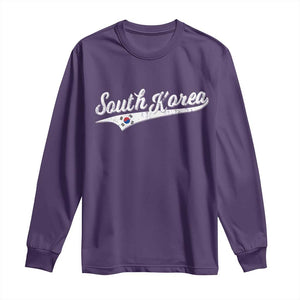 South Korea Long Sleeve Shirt Retro Script Sport Korean Flag TS10 Purple Print Your Wear