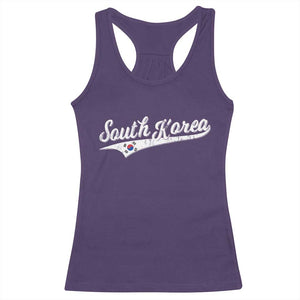 South Korea Racerback Tank Top Retro Script Sport Korean Flag TS10 Purple Print Your Wear