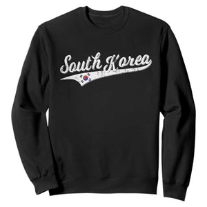 South Korea Sweatshirt Retro Script Sport Korean Flag TS10 Black Print Your Wear