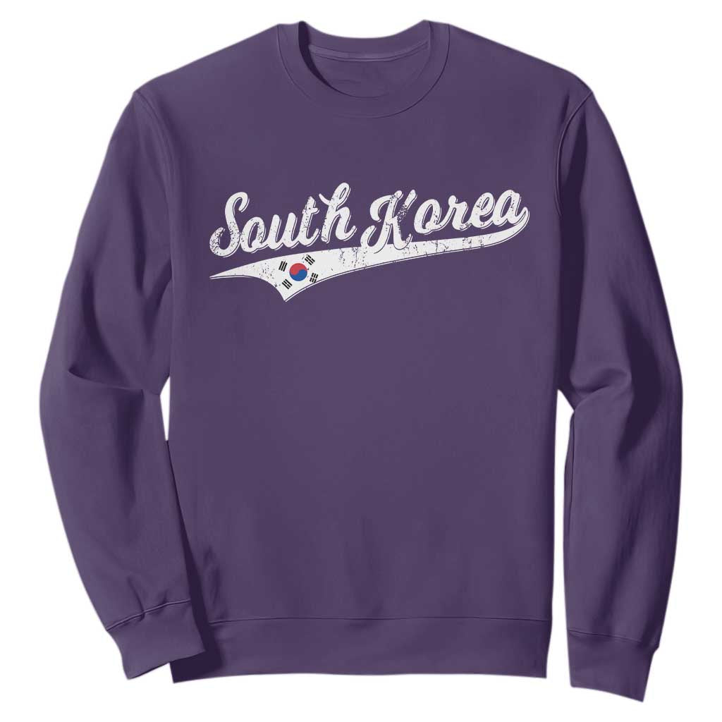 South Korea Sweatshirt Retro Script Sport Korean Flag TS10 Purple Print Your Wear