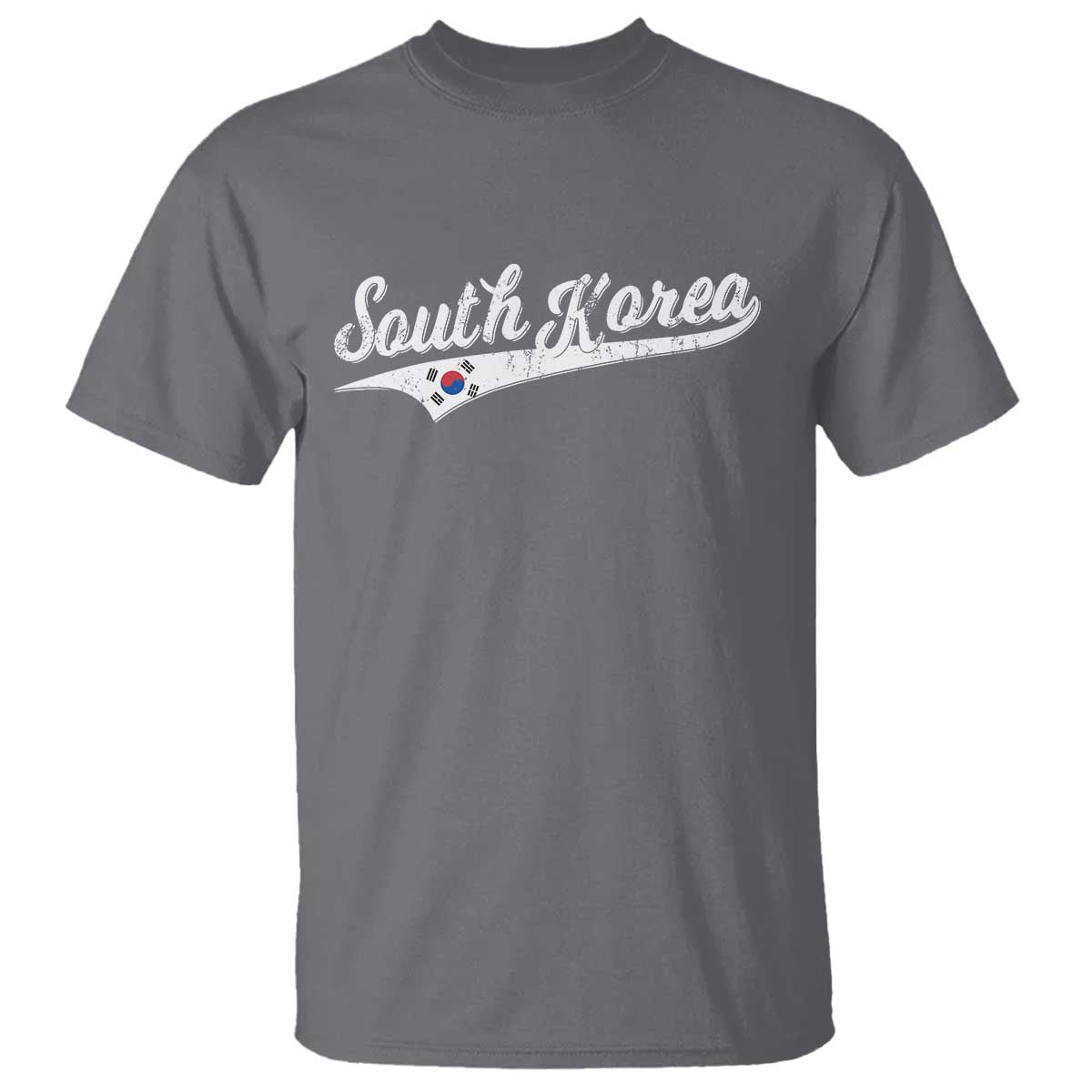 South Korea T Shirt Retro Script Sport Korean Flag TS10 Charcoal Print Your Wear