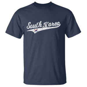 South Korea T Shirt Retro Script Sport Korean Flag TS10 Navy Print Your Wear