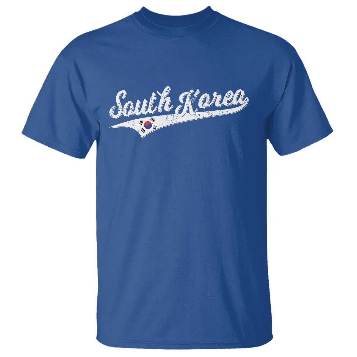 South Korea T Shirt Retro Script Sport Korean Flag TS10 Royal Blue Print Your Wear