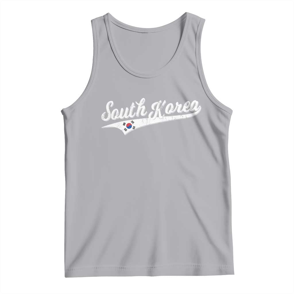 South Korea Tank Top Retro Script Sport Korean Flag TS10 Athletic Heather Print Your Wear