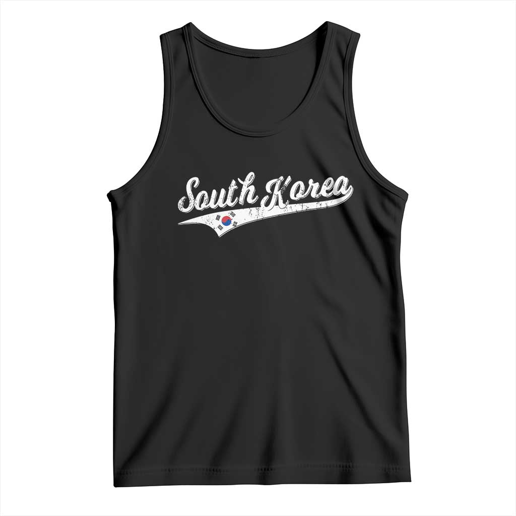 South Korea Tank Top Retro Script Sport Korean Flag TS10 Black Print Your Wear