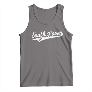 South Korea Tank Top Retro Script Sport Korean Flag TS10 Deep Heather Print Your Wear
