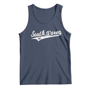 South Korea Tank Top Retro Script Sport Korean Flag TS10 Navy Print Your Wear