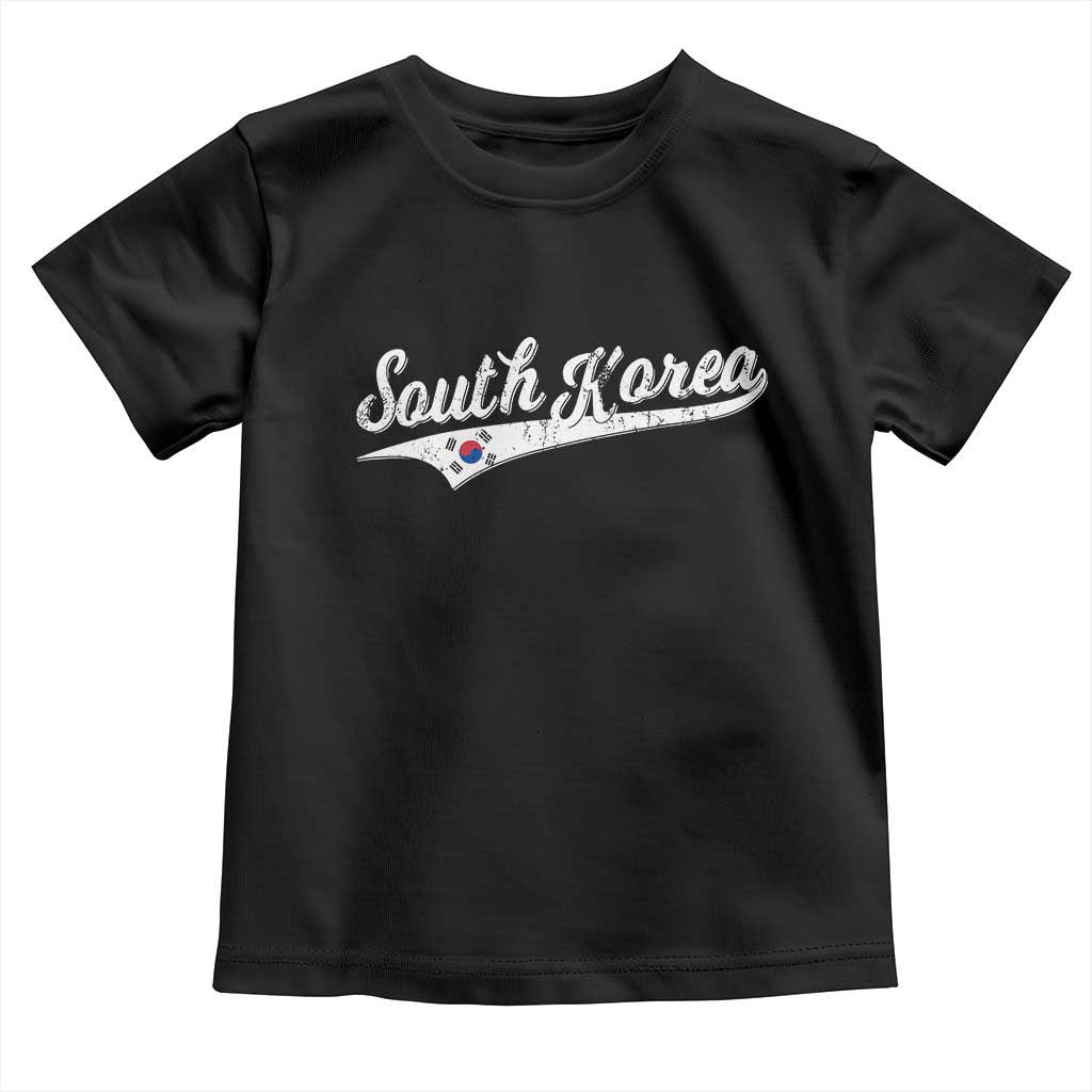 South Korea Toddler T Shirt Retro Script Sport Korean Flag TS10 Black Print Your Wear