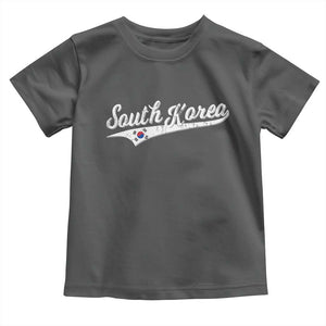 South Korea Toddler T Shirt Retro Script Sport Korean Flag TS10 Dark Heather Print Your Wear