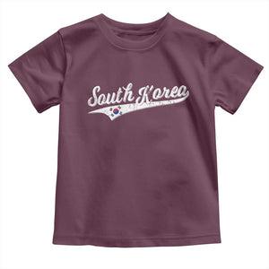 South Korea Toddler T Shirt Retro Script Sport Korean Flag TS10 Maroon Print Your Wear
