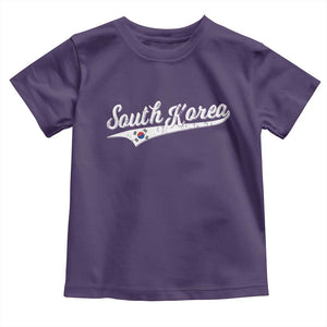South Korea Toddler T Shirt Retro Script Sport Korean Flag TS10 Purple Print Your Wear