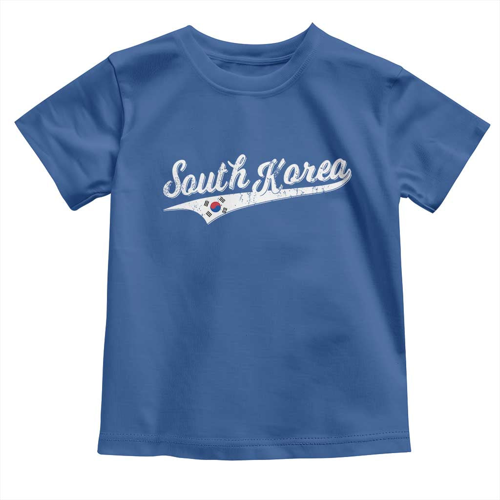 South Korea Toddler T Shirt Retro Script Sport Korean Flag TS10 Royal Blue Print Your Wear