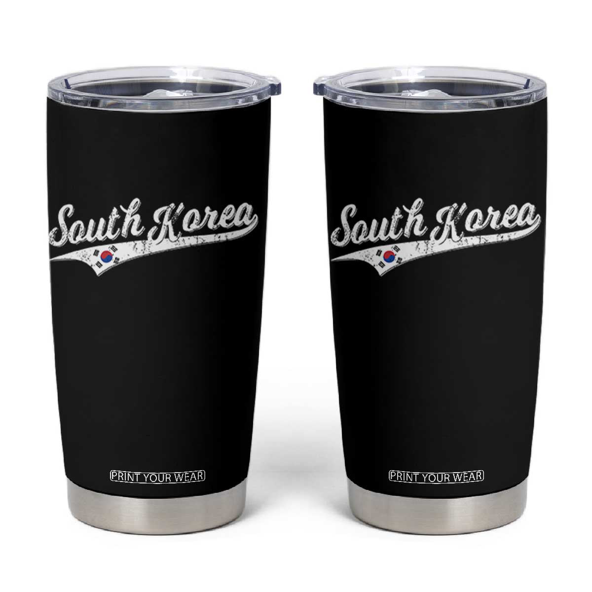 South Korea Tumbler Cup Retro Script Sport Korean Flag TS10 Black Print Your Wear