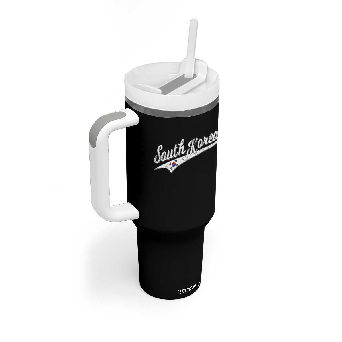 South Korea Tumbler With Handle Retro Script Sport Korean Flag TS10 Print Your Wear