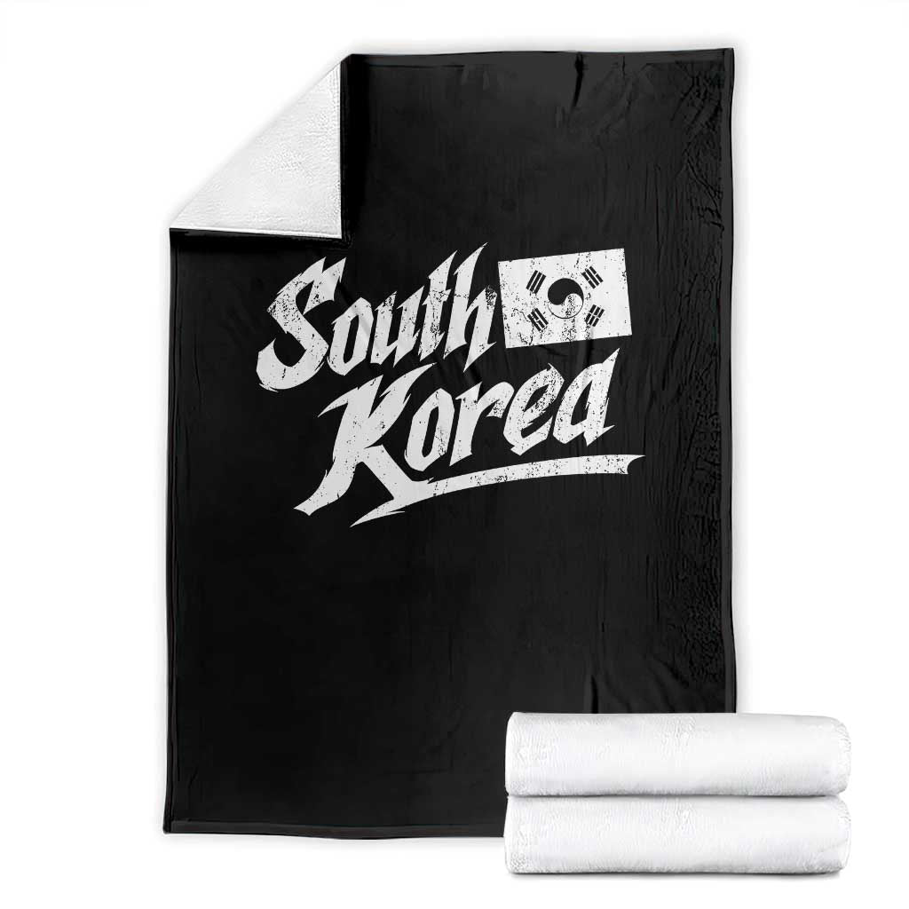 South Korea Throw Blanket Retro Vintage Sport Korean Flag TS10 Black Print Your Wear